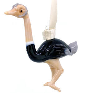 Ostrich Ornament – Glass Art Hanging Christmas Tree Figurine, Gift Boxed